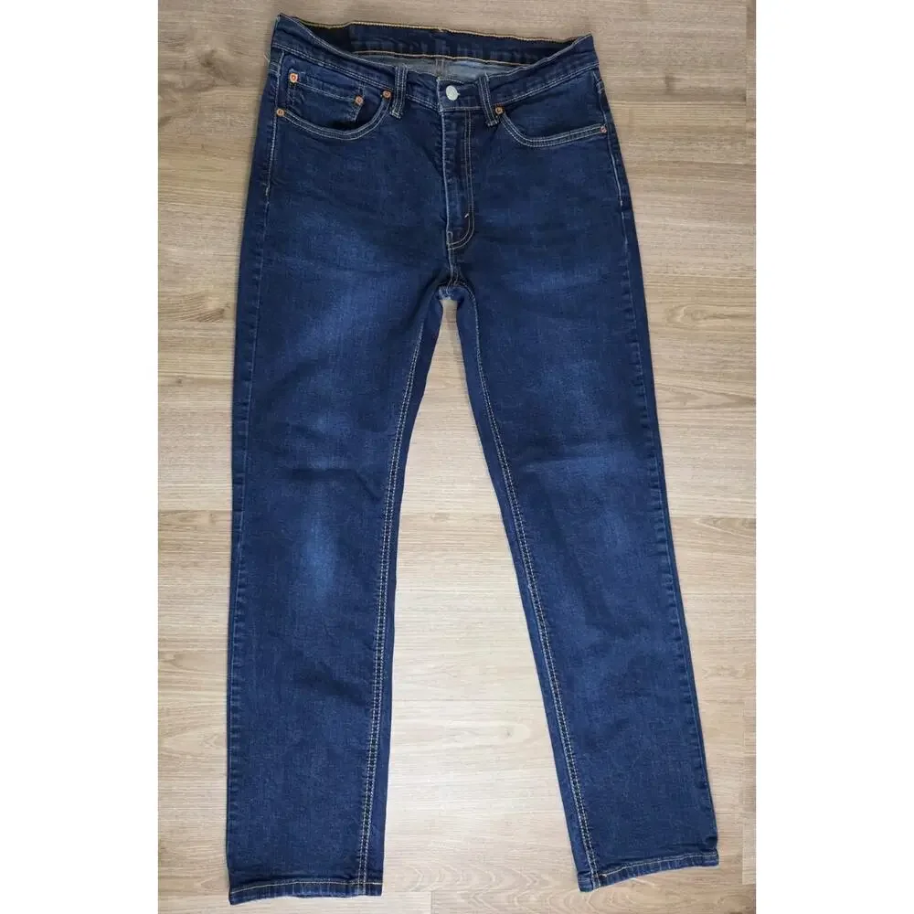 Levi's 514 Straight Jeans Men's 34x32 Dark Wash Stretch Blue Denim